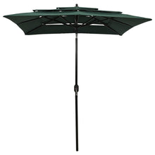 Parasol 3-Laags Met Aluminium Paal 2 x 2 m Groen