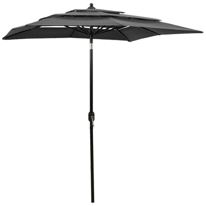 Parasol 3-Laags Met Aluminium Paal 2,5X2,5 M Zandkleurig