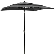 Parasol 3-Laags Met Aluminium Paal 2X2 M Antracietkleurig