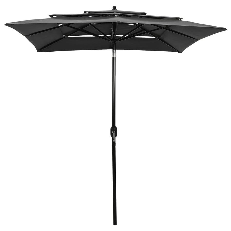 Parasol 3-Laags Met Aluminium Paal 2X2 M Antracietkleurig