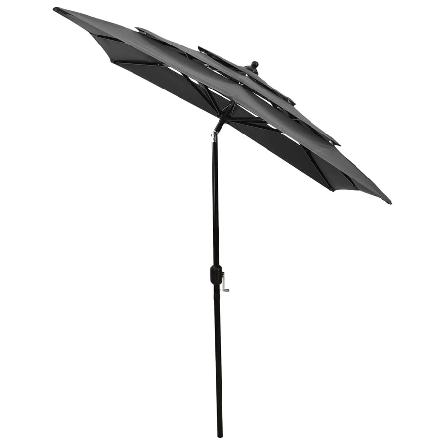 Parasol 3-Laags Met Aluminium Paal 2X2 M Antracietkleurig