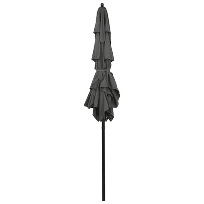 Parasol 3-Laags Met Aluminium Paal 2X2 M Antracietkleurig