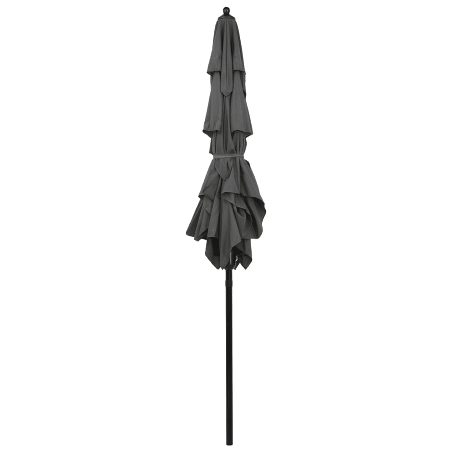 Parasol 3-Laags Met Aluminium Paal 2X2 M Antracietkleurig