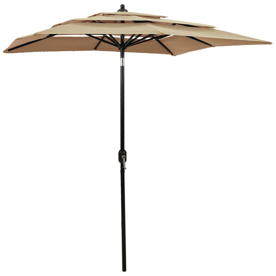 Parasol 3-Laags Met Aluminium Paal 2,5X2,5 M Zandkleurig