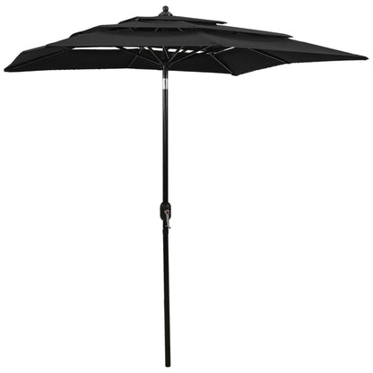 Parasol 3-Laags Met Aluminium Paal 2,5X2,5 M Zandkleurig