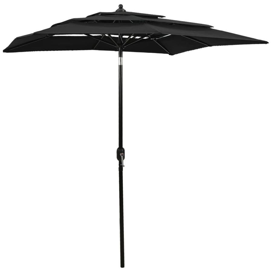 Parasol 3-Laags Met Aluminium Paal 2,5X2,5 M Zandkleurig