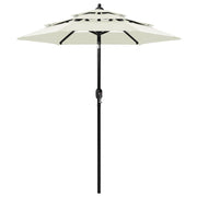 3-layer parasol with aluminum pole 2 m sand-colored
