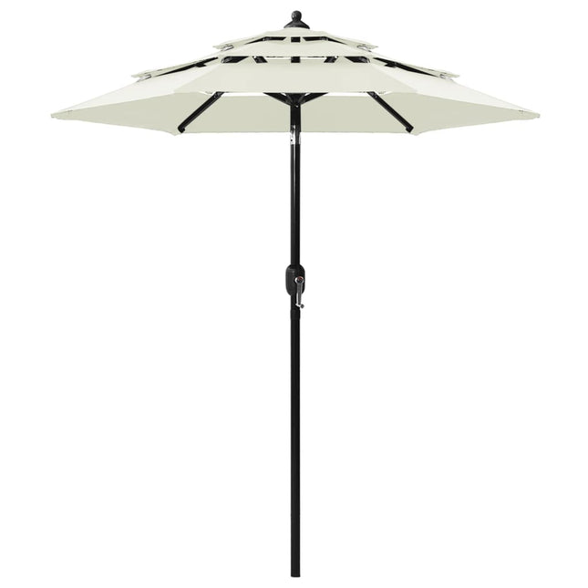 Parasol 3-Laags Met Aluminium Paal Kleurig 2 m Zand