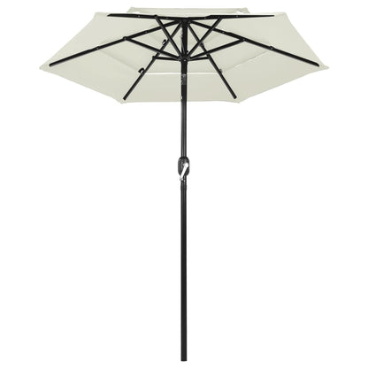 Parasol 3-Laags Met Aluminium Paal Kleurig 2 m Zand