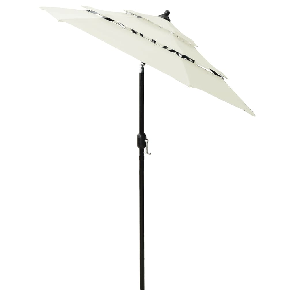 Parasol 3-Laags Met Aluminium Paal Kleurig 2 m Zand