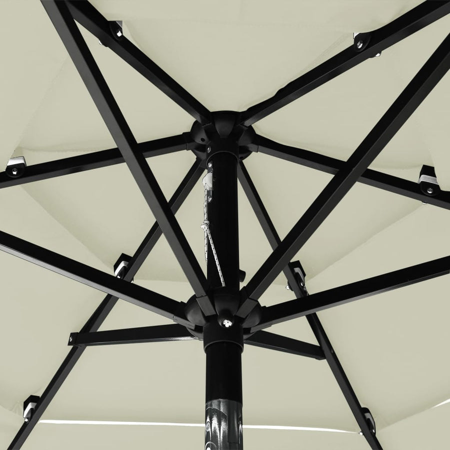 Parasol 3-Laags Met Aluminium Paal Kleurig 2 m Zand