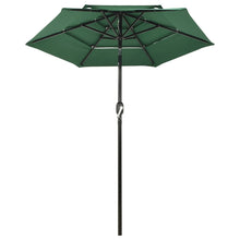 Parasol 3-Laags Met Aluminium Paal 2 m Groen