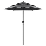 Parasol 3-layer with aluminum pole 2 m anthracite