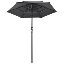 Parasol 3-Laags Met Aluminium Paal Kleurig 2 m Antraciet