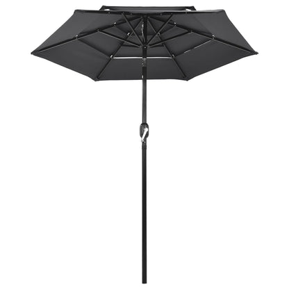 Parasol 3-Laags Met Aluminium Paal Kleurig 2 m Antraciet