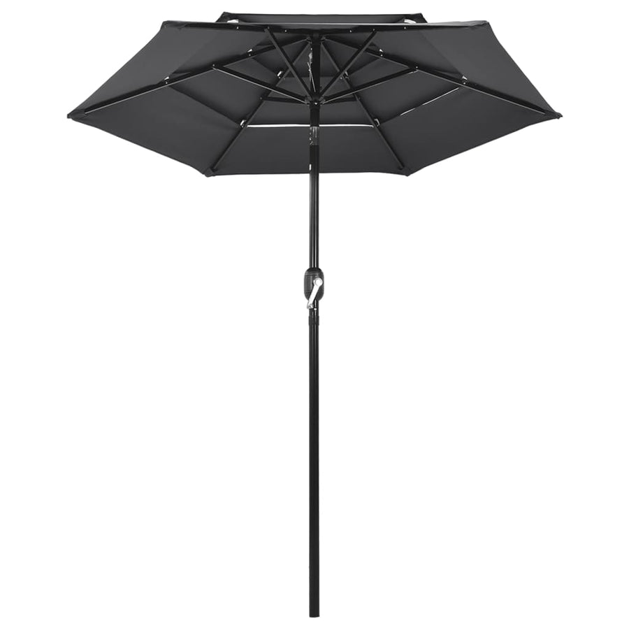 Parasol 3-Laags Met Aluminium Paal Kleurig 2 m Antraciet