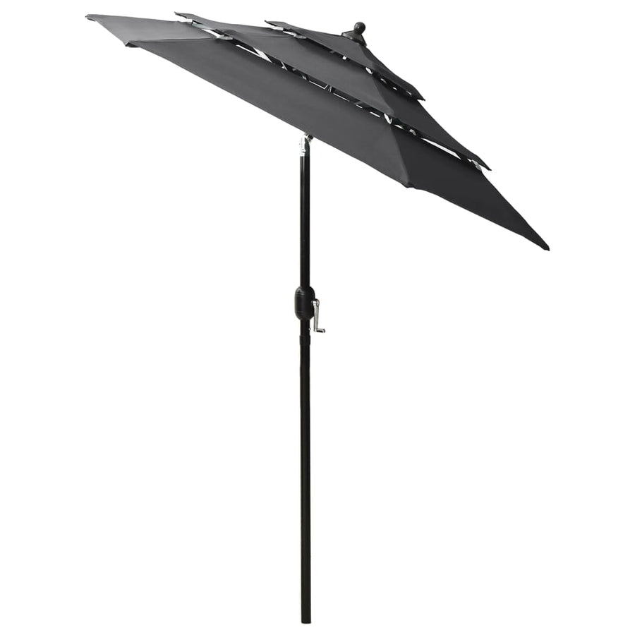 Parasol 3-Laags Met Aluminium Paal Kleurig 2 m Antraciet
