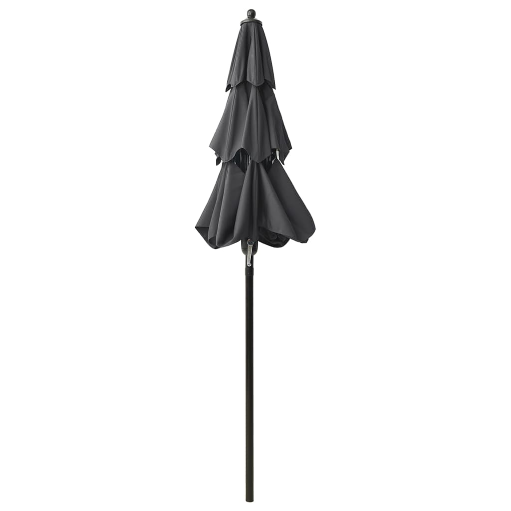 Parasol 3-Laags Met Aluminium Paal Kleurig 2 m Antraciet