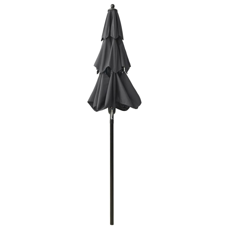 Parasol 3-Laags Met Aluminium Paal Kleurig 2 m Antraciet