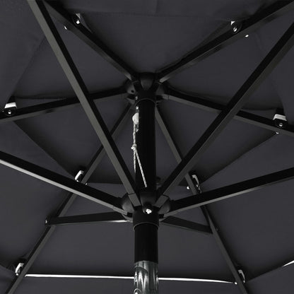 Parasol 3-Laags Met Aluminium Paal Kleurig 2 m Antraciet