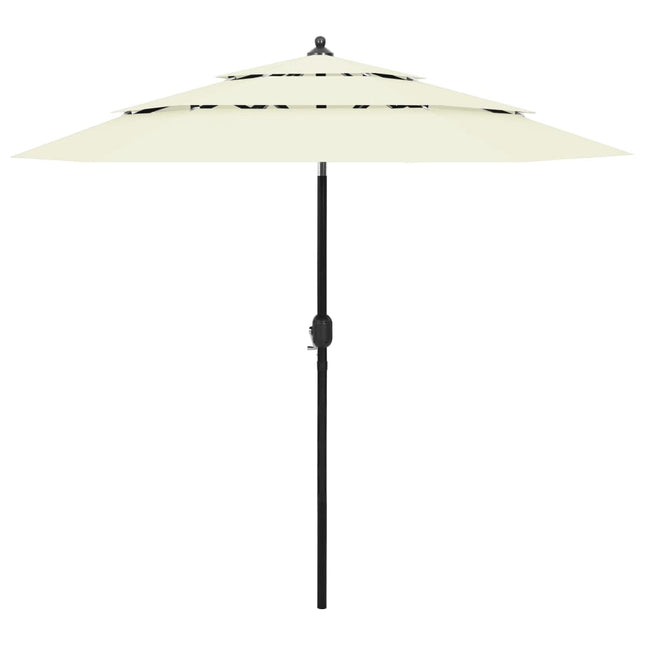 Parasol 3-Laags Met Aluminium Paal 2,5 M Kleurig 2.5 m Zand