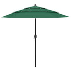 Parasol 3-Laags Met Aluminium Paal 2,5 M 2.5 m Groen