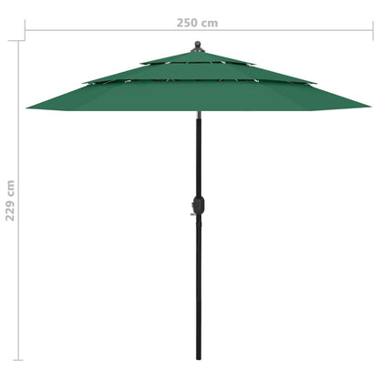 Parasol 3-Laags Met Aluminium Paal 2,5 M 2.5 m
