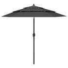 Parasol 3-Laags Met Aluminium Paal 2,5 M Kleurig 2.5 m Antraciet