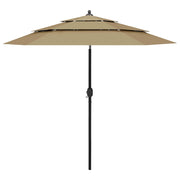 Parasol 2.5 m taupe aluminium paal