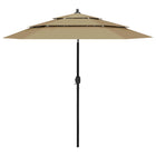 Parasol 3-Laags Met Aluminium Paal 2,5 M 2.5 m Taupe