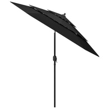 Parasol 3-Laags Met Aluminium Paal 2,5 M 2.5 m Zwart