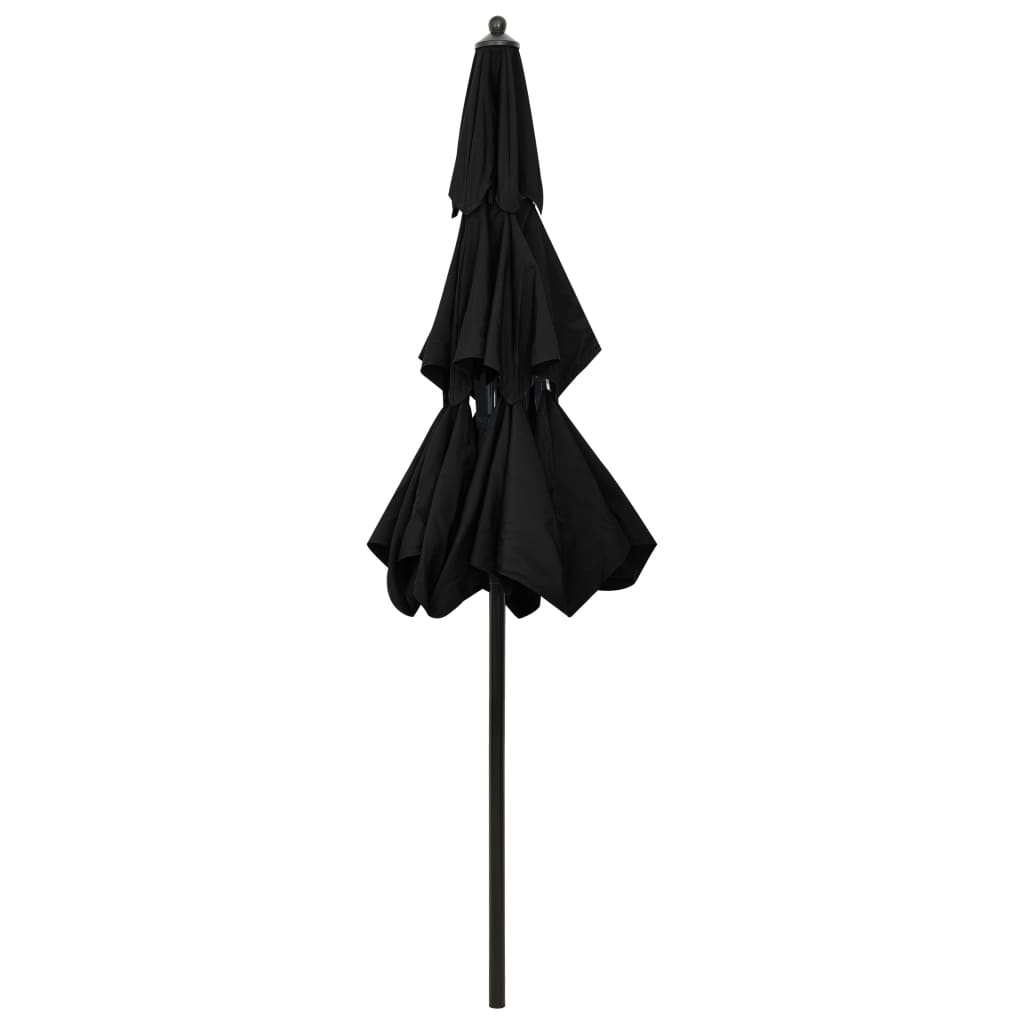 Parasol 3-Laags Met Aluminium Paal 2,5 M 2.5 m Zwart