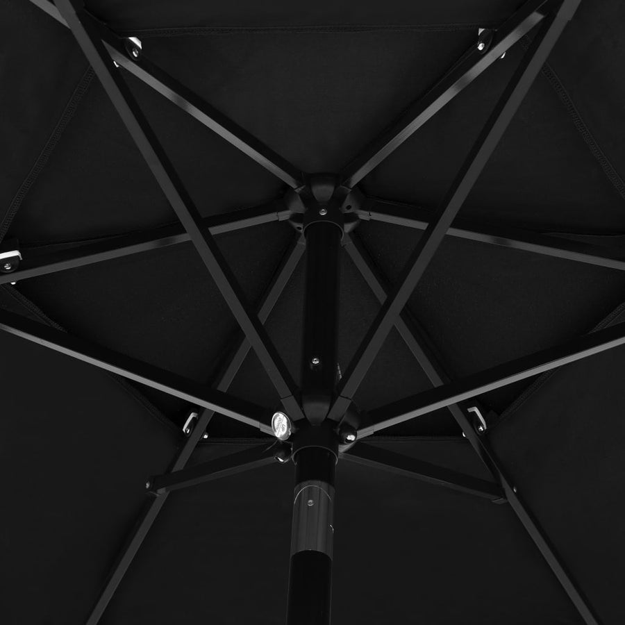 Parasol 3-Laags Met Aluminium Paal 2,5 M 2.5 m Zwart