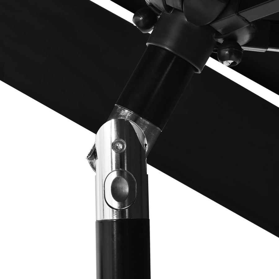 Parasol 3-Laags Met Aluminium Paal 2,5 M 2.5 m Zwart