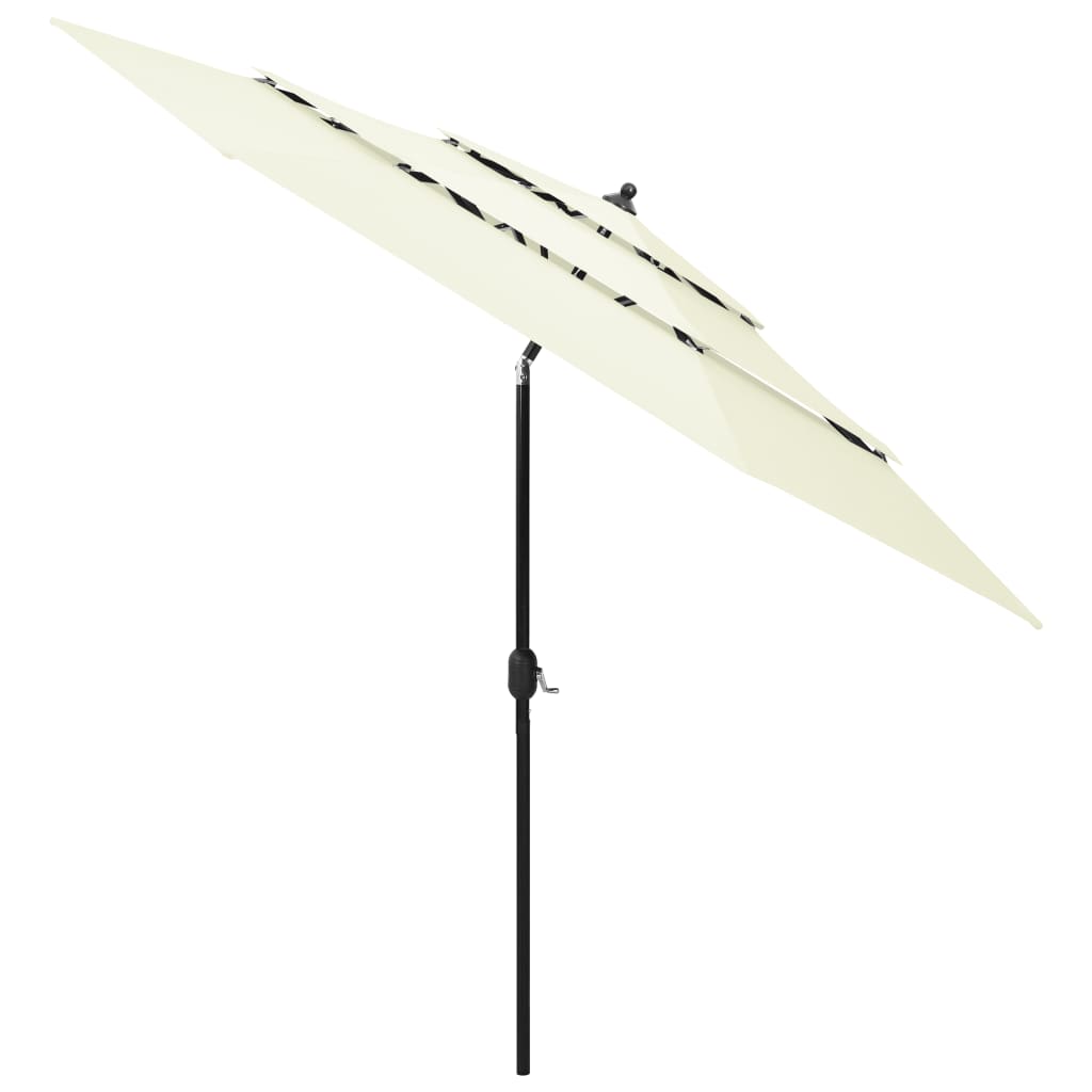 Parasol 3-Laags Met Aluminium Paal Kleurig 3 m Zand