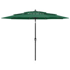 Parasol 3-Laags Met Aluminium Paal 3 m Groen