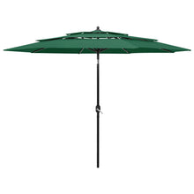 Parasol 3-Laags Met Aluminium Paal 3 m Groen
