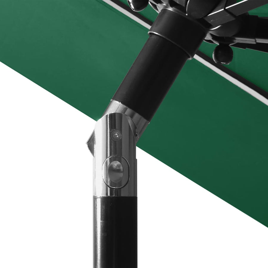 Parasol 3-Laags Met Aluminium Paal 3 m Groen