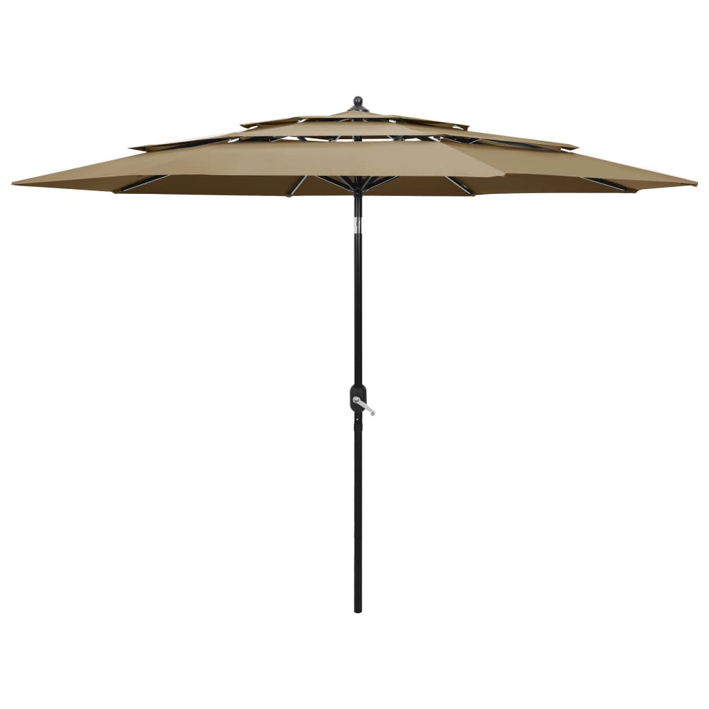 Parasol 3-Laags Met Aluminium Paal 3 m