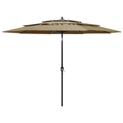 Parasol 3 m taupe aluminium