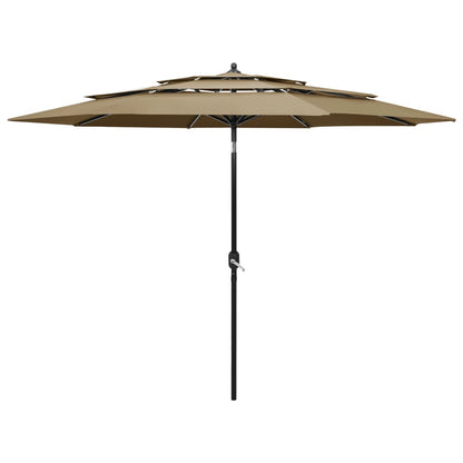 Parasol 3-Laags Met Aluminium Paal 3 m