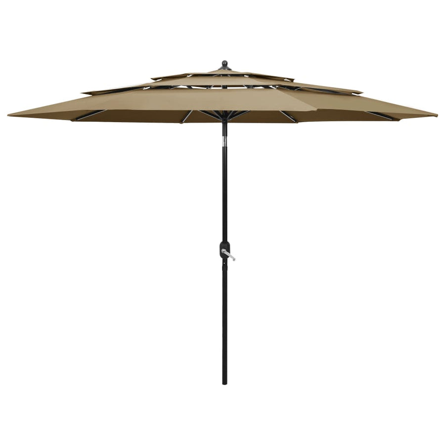 Parasol 3-Laags Met Aluminium Paal 3 m