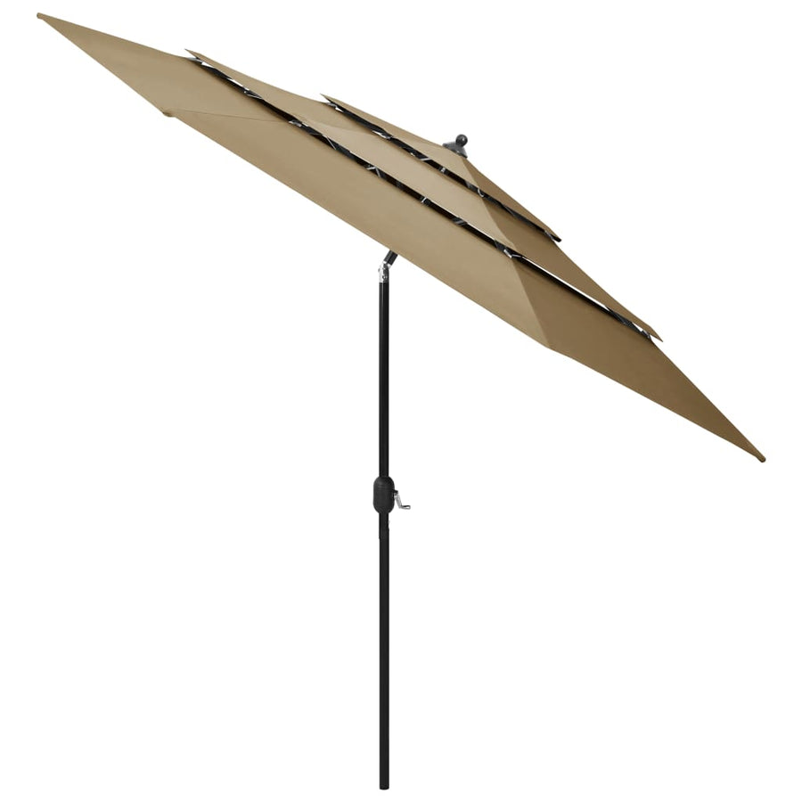 Parasol 3-Laags Met Aluminium Paal 3 m