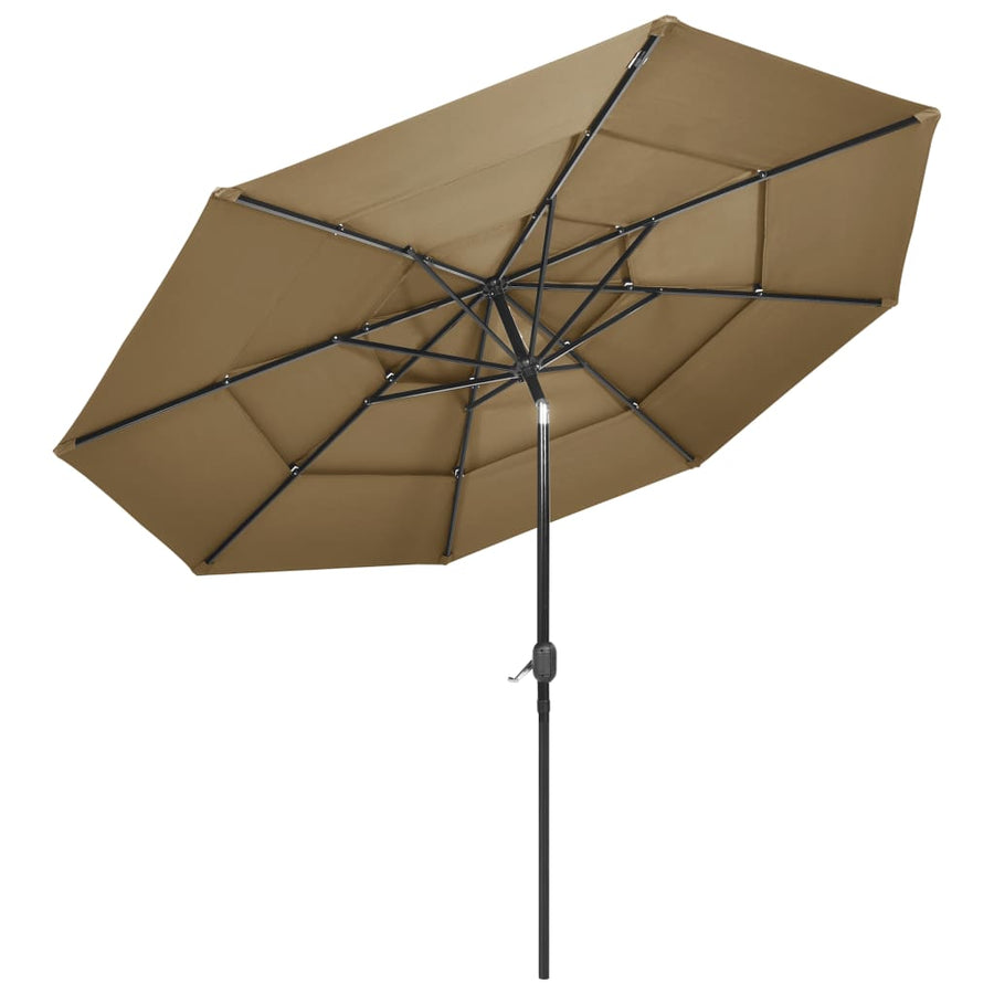 Parasol 3-Laags Met Aluminium Paal 3 m