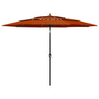 Parasol 3-Laags Met Aluminium Paal 3 M Terracottakleurig