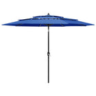 Parasol 3-Laags Met Aluminium Paal Azuurblauw 3 m azure blue