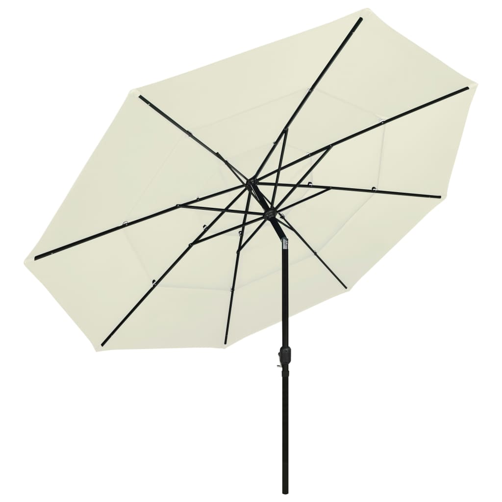 Parasol 3-Laags Met Aluminium Paal 3,5 M Kleurig 3.5 m Zand