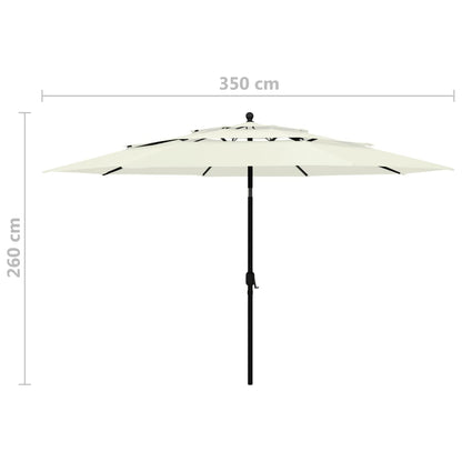 Parasol 3-Laags Met Aluminium Paal 3,5 M Kleurig 3.5 m Zand