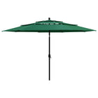 Parasol 3-Laags Met Aluminium Paal 3,5 M 3.5 m Groen