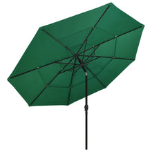 Parasol 3-Laags Met Aluminium Paal 3,5 M 3.5 m Groen